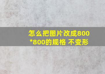 怎么把图片改成800*800的规格 不变形